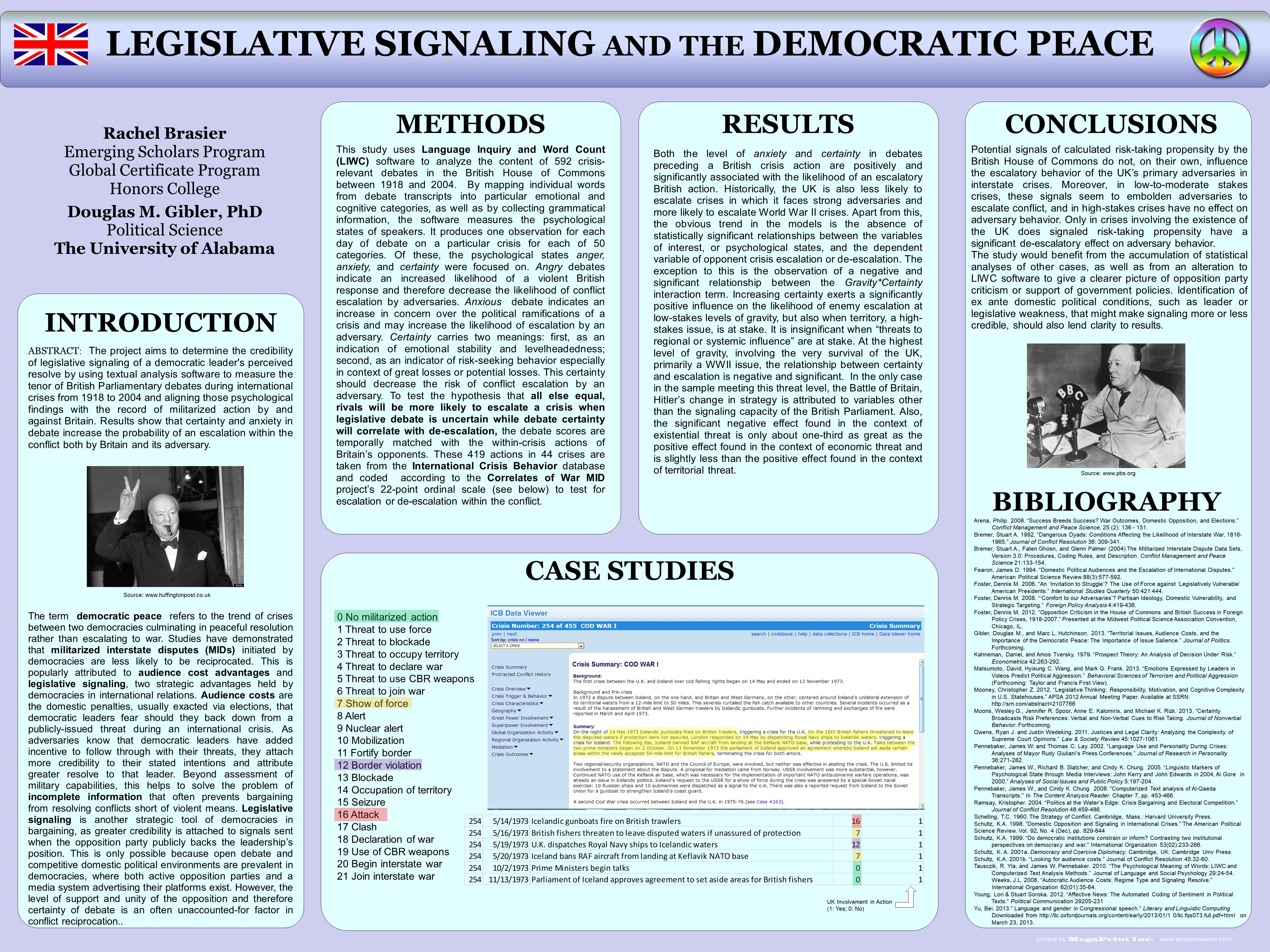 Legislative Signaling and the Democratic Peace Poster